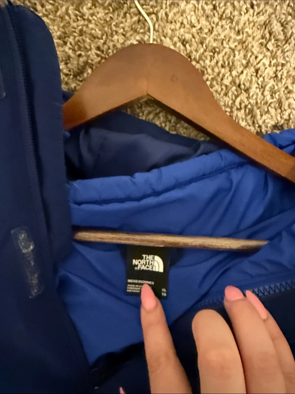 The North Face Men's Blue Hooded Raincoat